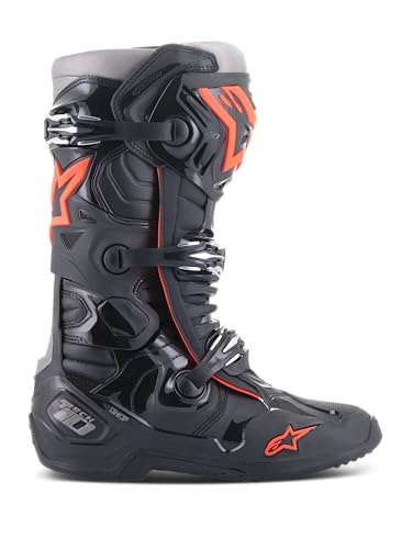 Image of Alpinestars Tech 10 Boots, High-Performance Motocross Boots, CE-Certified, 7, Black /Red Fluo