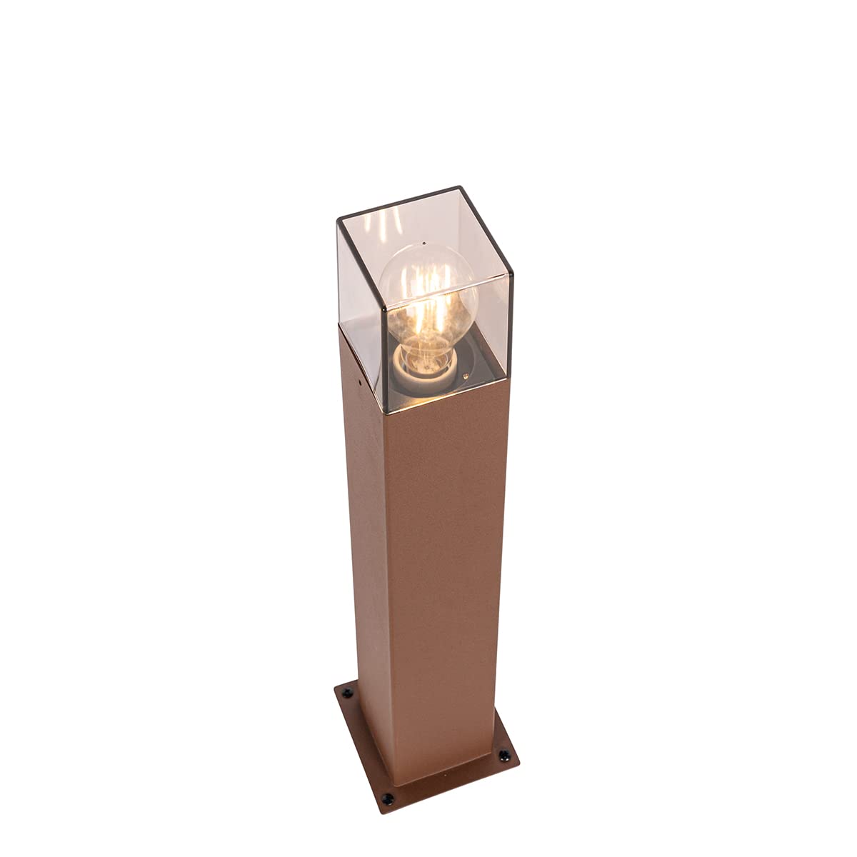 Qazqa Lámpara exterior de pie industrial marrón óxido 50 cm IP44 - Dinamarca Aluminio/Plástico Alargada Adecuado para LED Max. 1 x 15 Watt