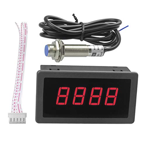 4 Digit Tachometer RPM Speed Meter with Red Green Blue LED Hall Switch Proximity Switch Sensor Guage
