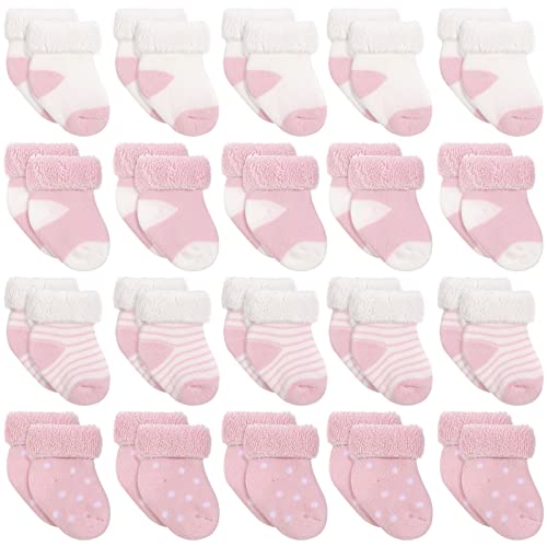 Image of Janmercy 20 Pairs Preemie Socks Premature Newborn Baby Socks Preemie Baby Terry Bootie Socks Warm Preemie Socks for Preemie