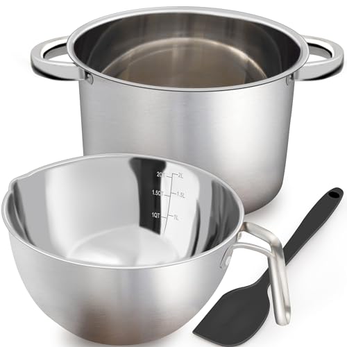 image for Marsheepy Double Boiler Pot Set,2000ML/1.8QT Mixing Bowl for Chocolate