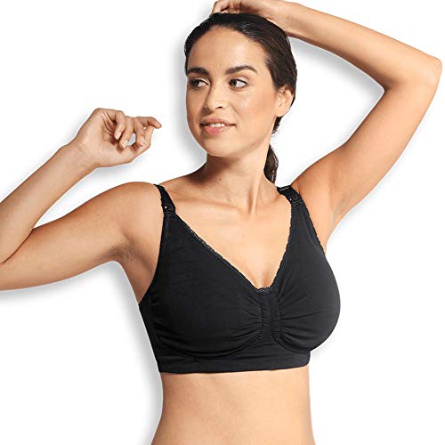 Carriwell Femmes Carrigel Soutien-Gorge D'Allaitement, De Façon Transparente Et Soutien-Gorge Rembourré Soins De Maternité, Coussinets Amovibles, Sangles Larges, Gel Jaune Doux[Noir][Grand]