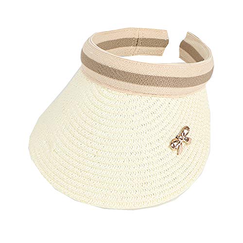 Kids Summer Roll Up Sun Visor Hat Wide Brim Straw Beach Hat Cap Sun Hats for Girls