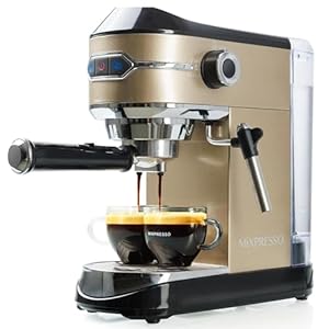 Mixpresso Professional Espresso Machine for Home 15 Bar with Milk Frother Steam Wand, Espresso Maker with Double-Cup Splitter 1450w Fast Heating, Cappuccino and Latte machine 37Oz Water Tank