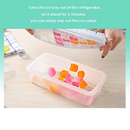 Ice Cube Tray With Lid and Storage Bin - Silicone 36 Ice Cube Molds With Scoop - Flexible and Easy Release Ice Box Container for Freezer, BPA Free for Whiskey, Cocktail, Beer, Coffee, Juice - Thumbnail 5