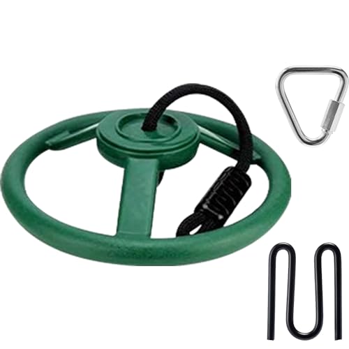 Spinning Wheel for Monkey Line, Gorilla Line and Ninja Warrior Obstacle Courses – Complete Expansion Kit with Durable Buckles, Carabiners, Easy Setup, Safe Secure Training Equipment (Grey)