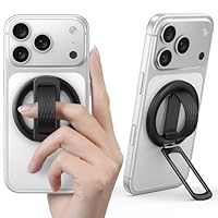 Lamicall Handy Fingerhalterung für MagSafe Ring - [Weicher Silikongriff] 2-IN-1 Tragbarer Handy Ständer, Magnetische Handy Ring Halterung für iPhone 17/16, Smartphone Griff Halter für MagSafe Zubehör