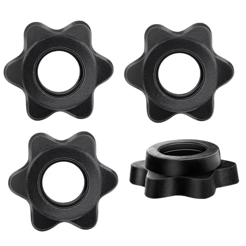 4 Pcs Dumbbell Clips,Anti-Slip Barbell Clip Bar Hexagon Nuts,Hex Nut Spin-Lock Collars Screw Clamps Dumbbells Clamp Dumbells Connecting for Gym Home Equipment Fitness Train Weight Lifting Olympic Bars