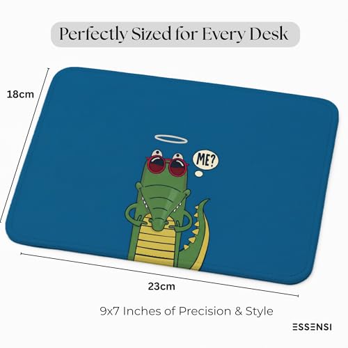 Image of Mouse Pad for Laptop & Desktop | 9x7 Inch Anti-Fray Stitched Edges | Non-Slip Rubber Base | Desk Setup Accessory for Students, Gamers & Professionals (Aligator)