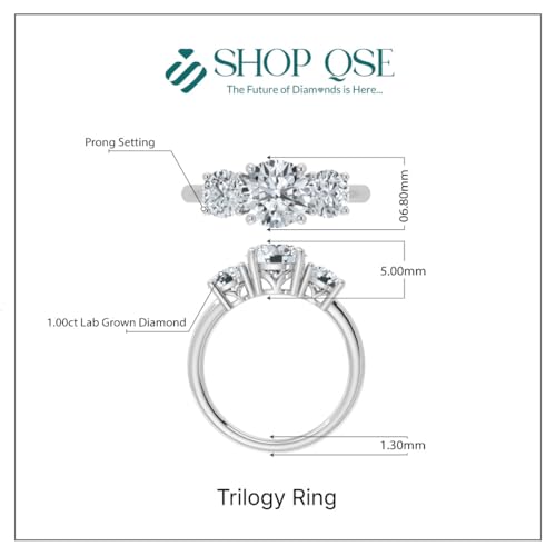 IGI Certified Lab Grown Diamond 3 Stone Engagement Ring for Women 14K White Gold Round Cut Wedding Jewelry Gift Packaging Included (1.00-2.00 Ct, E-F Color, VS1-VS2 Clarity)4
