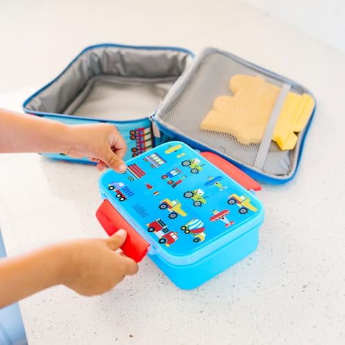Image of Wildkin Reusable Food Container for Kids - Airtight, Leak Resistant, Dishwasher Safe - Trains, Planes & Trucks