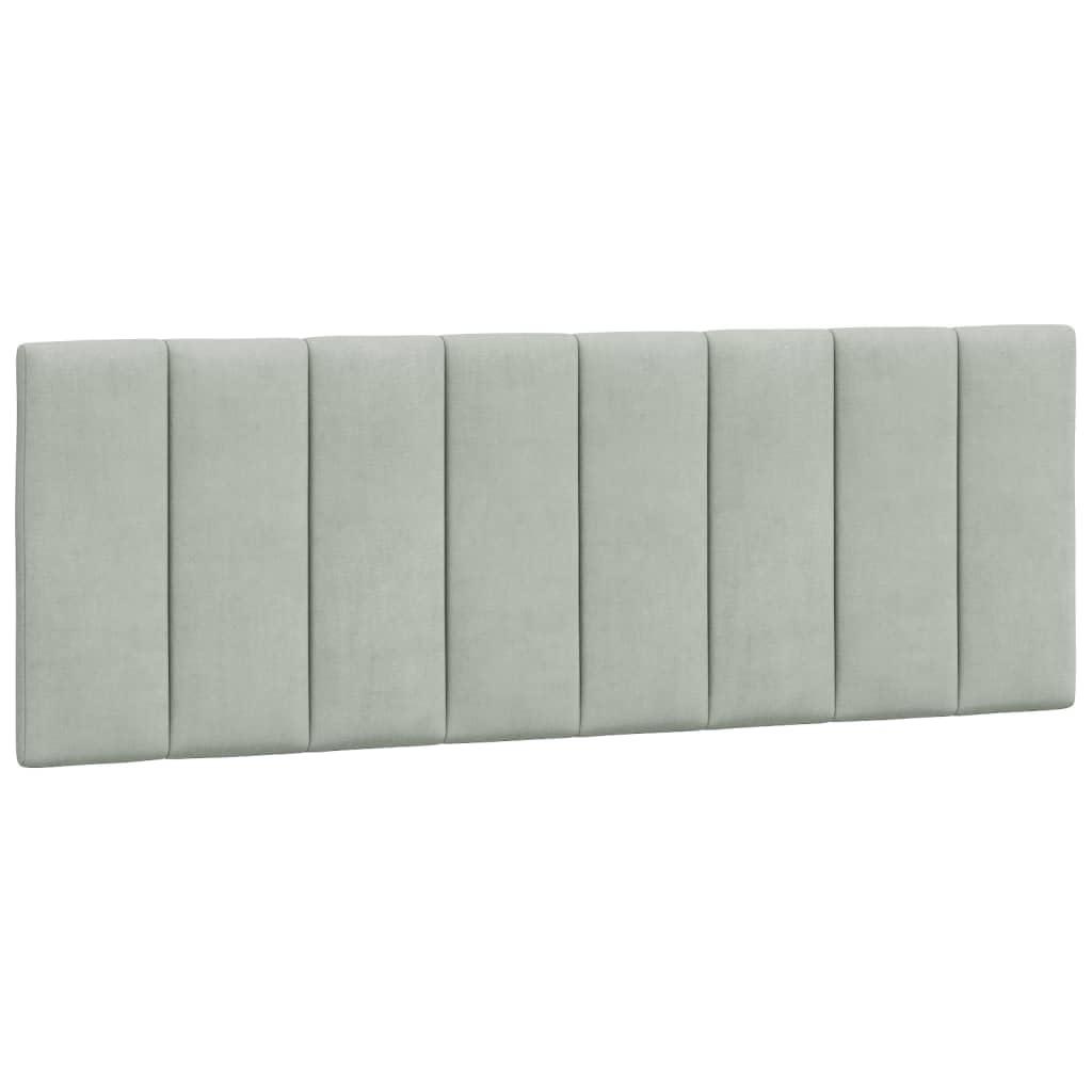vidaXL Cabecero de Cama Acolchado Terciopelo Gris Claro 140 cm