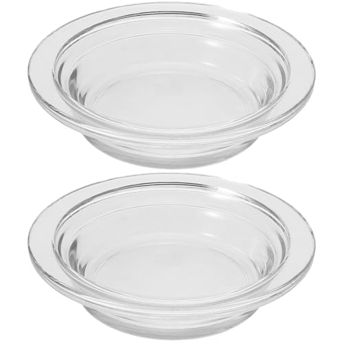 TOPPERFUN 2Pcs Replacement Wax Warmer Dish, 4.5in Glass Transparent Aromatherapy Essential Oil...