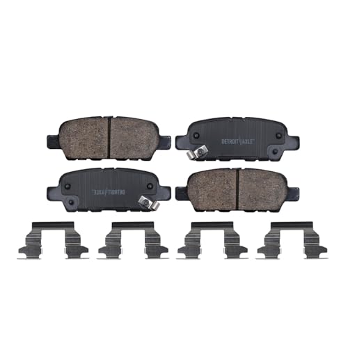 Image of Detroit Axle - Rear Brake Kit for 14-24 Infiniti Q50 17-22 Q60 14-19 Q70 15-19 Q70L 14-17 QX70, Drilled Disc Brake Rotors Ceramic Brakes Pads Replacement : 12.13 inch inch Brake Rotor