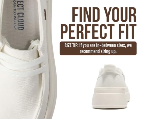 Image of Project Cloud Canvas Platform Loafers for Women Boat Shoes for Women (Dana) | Canvas Womens Sneakers with High Density SmartFoam Insole Womens Shoes - Lightweight Womens Sneakers Women Footwear