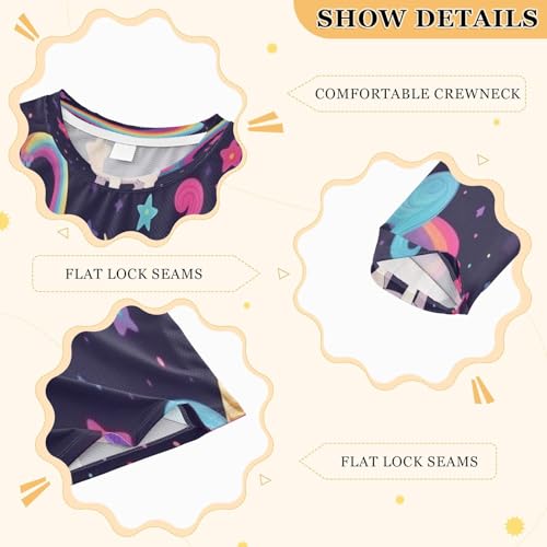 Boys Rash Guard Swim Shirt Long Sleeve UPF+ 50 Sun Shirts Quick Dry Shirt Pink Purple Hair Unicorn for Toddler Kids3