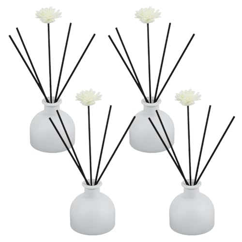 Set 4 botellas difusoras de vidrio vacías 100ml con varillas miniatura 1