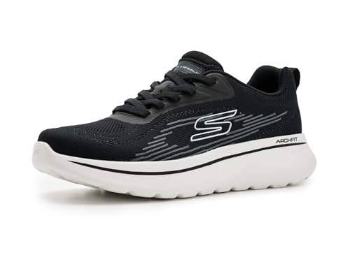 Skechers Mens Go Walk Arch Fit N-Joy Nate Sneaker Black/White 11.5