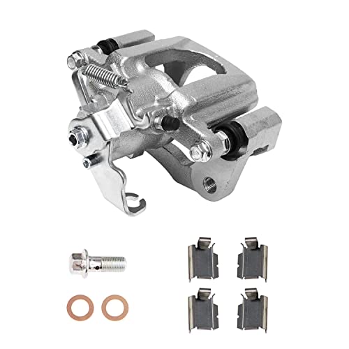 Image of Detroit Axle - Rear Ceramic Brake Pads Left Disc Caliper Replacement for 2008-2012 Chrysler Town Country Dodge Grand Caravan VW Routan - 3pc Set