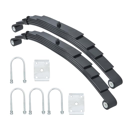 Thomletha 6000lbs Single Trailer Axle Suspension Kit - 5 Leaves 3000lbs Trailer Double Eye Spring U-bolt kit