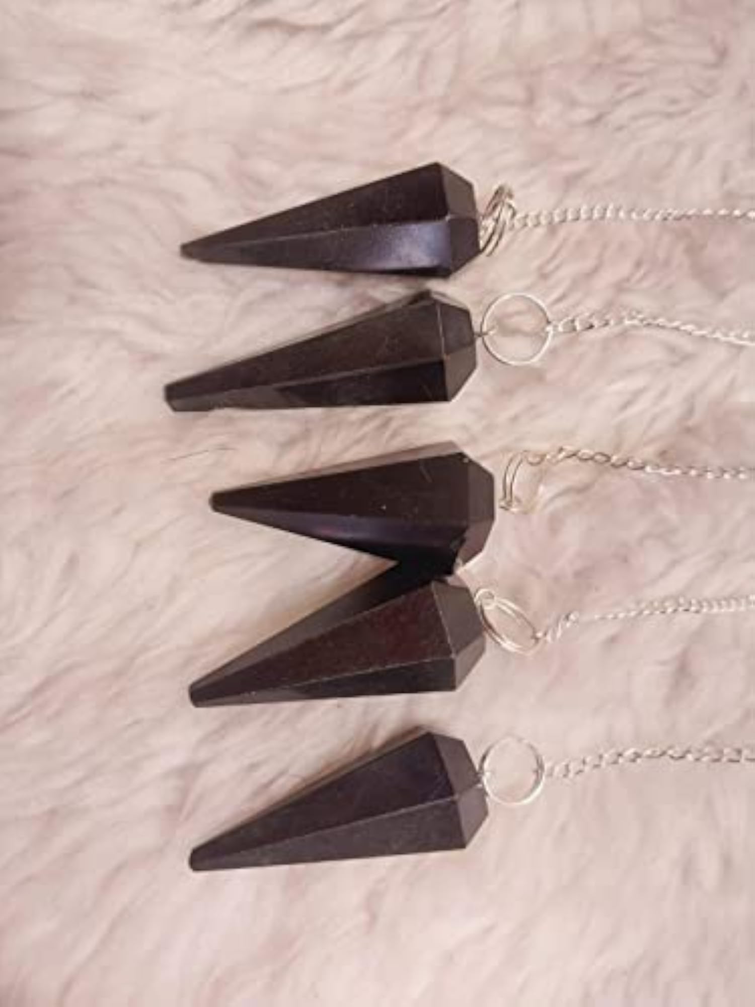 Natural Black Obsidian Pendant, Pack of Five, Unisex