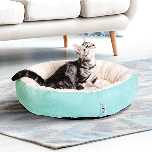 Loves-cabin-Round-Donut-Cat-and-Dog-Cushion-Bed-20in-Pet-Bed-for-Cats-or-Small-Dogs-Anti-Slip-Water-Resistant-Bottom-Super-Soft-Durable-Fabric-Pet-Beds-Washable-Luxury-Cat-Dog-Bed-Blue