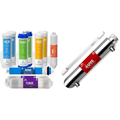Express Water 1 Year Alkaline Reverse Osmosis and UV Water Filtration System Replacement Filter Set
