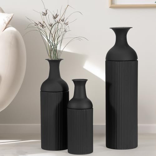 BANOMII Large Metal Floor Vases Set of 3, 27'' 20''