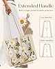Miss Adola Embroidery Canvas Tote Bag for Women - Reusable Totes with Magnetic Buckle Cute Aesthetic Designer Shoulder Bags for Shopping Grocery Daily Work, Flower Bee #3