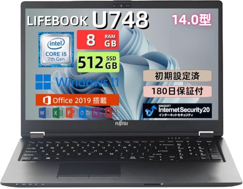 �y�����ςݕi�z�m�[�g�p�\�R���x�m�� LIFEBOOK U748 ��7����Core i5-7300U 14�^ �y�ʃm�[�gpc ������:8GB /SSD:512GB USB3.0/LAN/SD�J�[�h Windows11��office2019 �����ݒ��