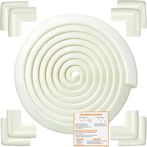 Image of Baby Proof Corners and Edges Protector 16.4ft Edge+6 Corner Guard, Fireplace Baby Proofing Bumper, Heavy-Duty Soft NBR Foam Edge Corner Protector for Furniture Table