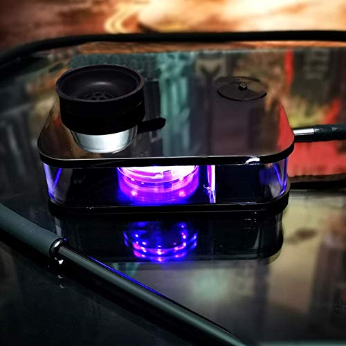 WEIZI Portable shisha hookah set modern acrylic with silicone bowl hose charcoal holder remote control Assorted color