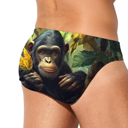 Monkey Gorilla Men's Swim Trunks Briefs Swimsuit Swimwear Bathing for Underwear Beach4