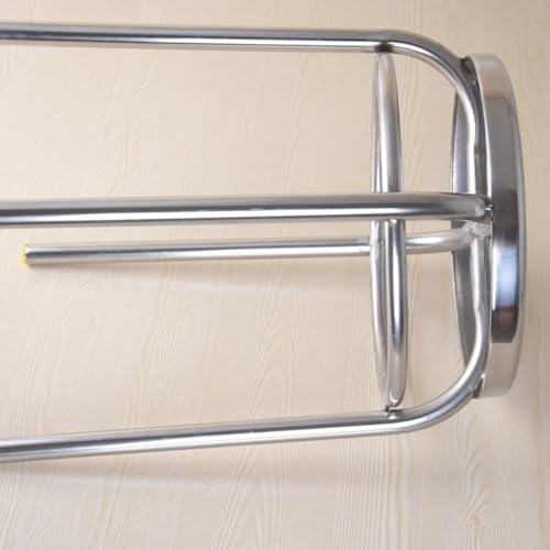 GEBYUI- ステンレス製の丸型スツール。鏡面仕上げ、直径29cm。耐腐食性に優れ、キッチンカウンターに最適。インダストリアルスタイル、モダンなデザイン。滑り止めマット付きで、お手入れも簡単。業務用にも家庭用にも適しています。 (2個) [4]