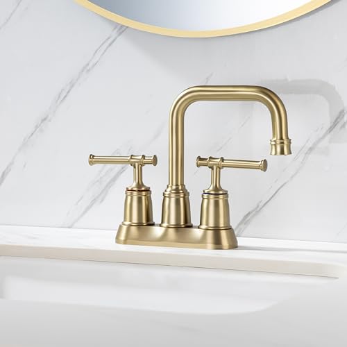 Grifo de baño de 4 pulgadas con desagüe de barra de elevación para lavabo 4