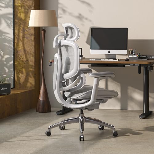 Image of SIHOO Doro C300 Pro V2 Ergonomic Office Chair Without Footrest, Full-Body Adaptive Support, 8D Armrest & Breathable Mesh, Comfy High Back Desk Chair for Long Hours, 135 Recline, 2 Packs, White