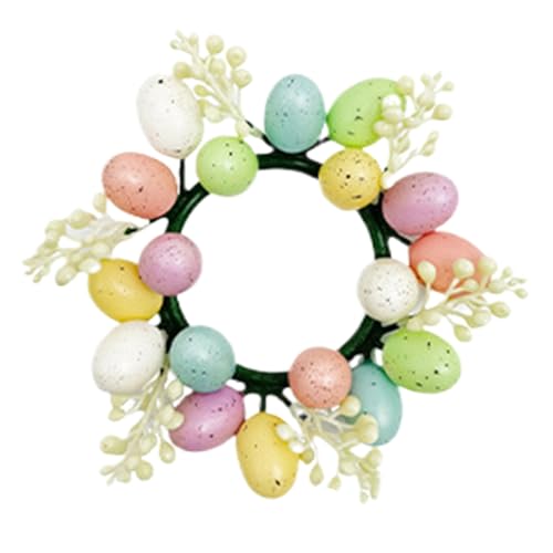 Anelli per candele pasquali – Mini ghirlande decorative per candele a colonna, elegante accento floreale | Portacandele a fiori pastello per tavolo pasquale, riunioni di vacanza e decorazione per la