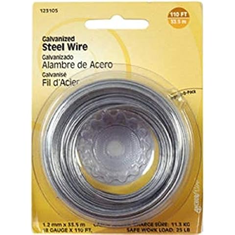 The Hillman Group 123130 16 Gauge Galvanized Steel Wire, 25-Feet, 1-Pack, Silver Cover