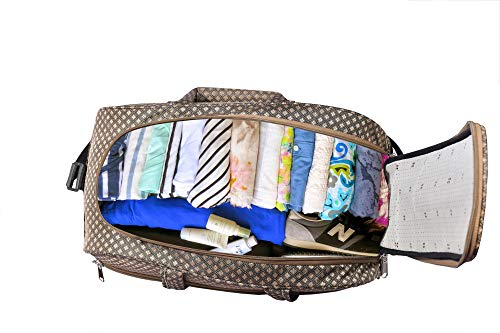Image of Attraction 55 Cabin Polyester Wheel Duffel Trolley (Gold)