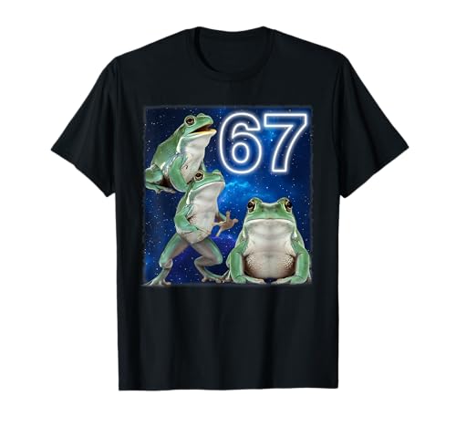 67 Meme Frog Howling at The Moon Parody 67 Six Seven Meme T-Shirt