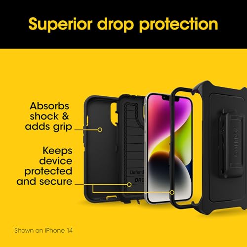 OtterBox iPhone 15 Plus and iPhone 14 Plus Defender Series Pro Case - Black, screenless, Rugged & Durable, with Port Protection, Includes Holster Clip Kickstand - image 5