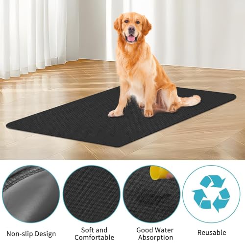 Image of Dog Crate Mat Liner,Washable Pee Pads , Absorbs Urine - Waterproof Under Mat Floor Protector Reusable -Dog Crate Pad Ideal for Floor Protector (29 inch x 48 inch, Count, 1)