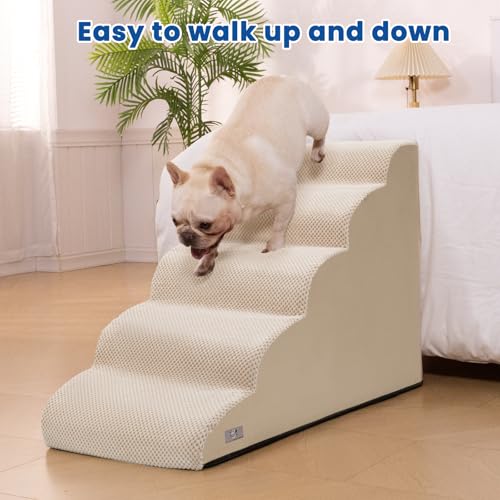 Dog Stairs for High Beds 22.4" H,5-Step Pet Ramp for Small & Medium Dogs - Image 3