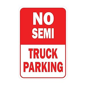 43LenaJon Geen Semi Truck Parking Metal Sign, Engineer Grade Aluminium Safety Sign voor werven, wijken, scholen…