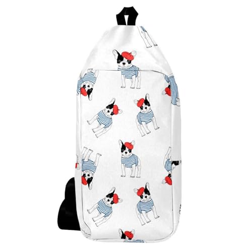Sac à dos à bandoulière bouledogue français multicolore 16x36.5cm