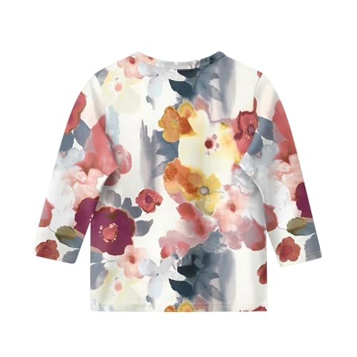 Girls Hawaiian Shirt 3/4 Length Sleeve Trendy Outfits Fall Crewneck Tops Lightweight Elbow Length Sleeve Tops 3-14 Years2
