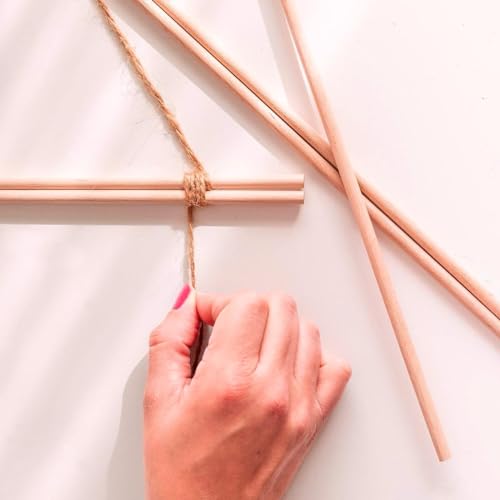 Image of BLOOMAX 6MM x 12 INCH | 50 PCS Wooden Dowel RODS | Unfinished Natural Hardwood Round Craft Sticks for DIY Art, Craft, Model & School Projects