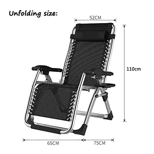 Chaises longues inclinables patio de jardin extérieur noir 200kg - 3