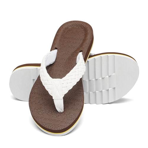 Women's Flip Flops with Arch Support - Yoga Mat Cushion Orthotic Thong Sandals for Plantar Fasciitis, Beach Walking Outdoor