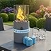 TOM Innovation XXL Gas Tischkamin - 12h Brenndauer für Indoor & Outdoor – Tisch Kamin Set – Tischfeuer mit Deko-Steinen – Plus 3X 190 g Stechgaskartusche